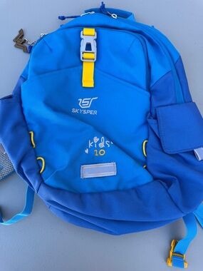 Kids 10 Blue Backpack with Yellow Accents